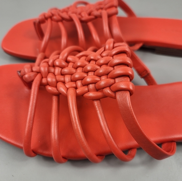 Vince Dae Casual Woven Braided Slip On Thong Sandals Burnt Orchid Orange 7.5M - Picture 8 of 14